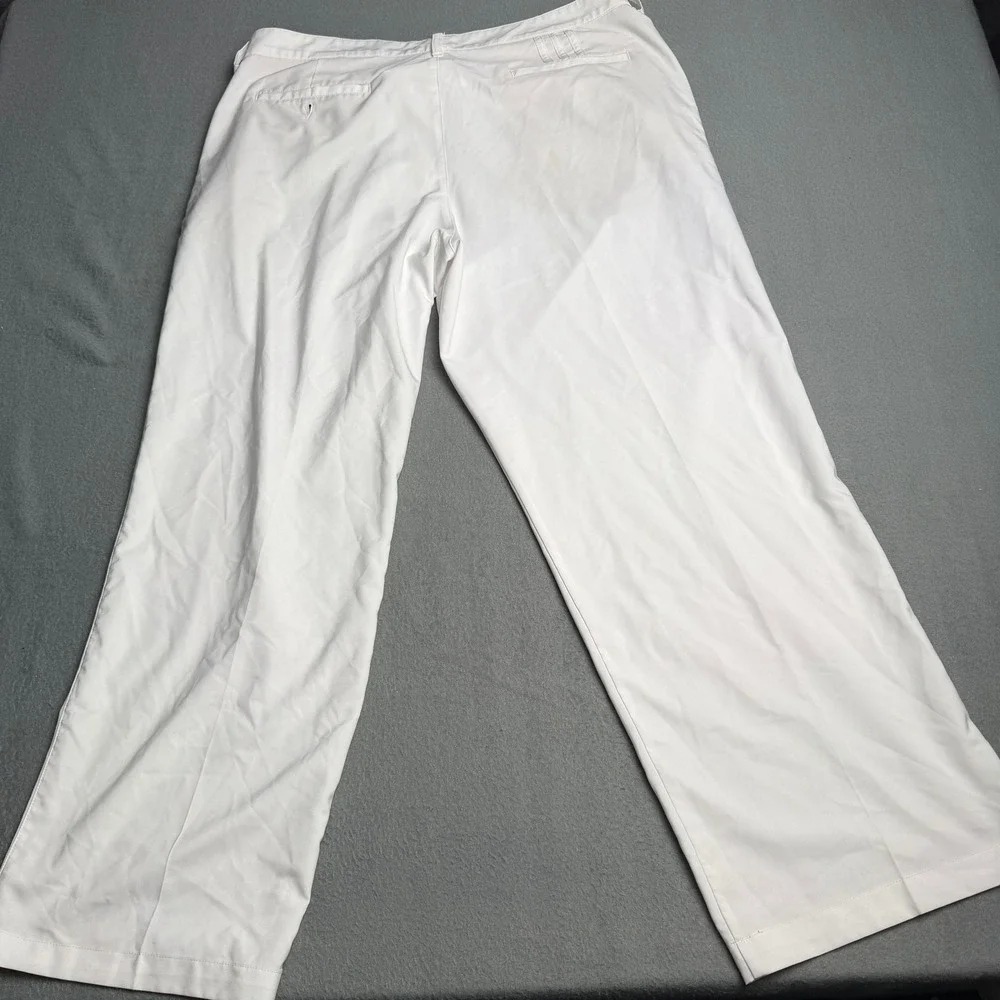 Adidas Mens Climalite Golf Pants White Flat Front Performance Trousers 42x30